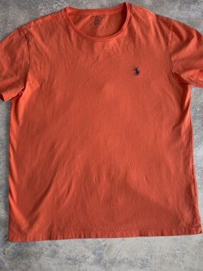 Polo Ralph Lauren Orange Crewneck Tee with Navy Pony